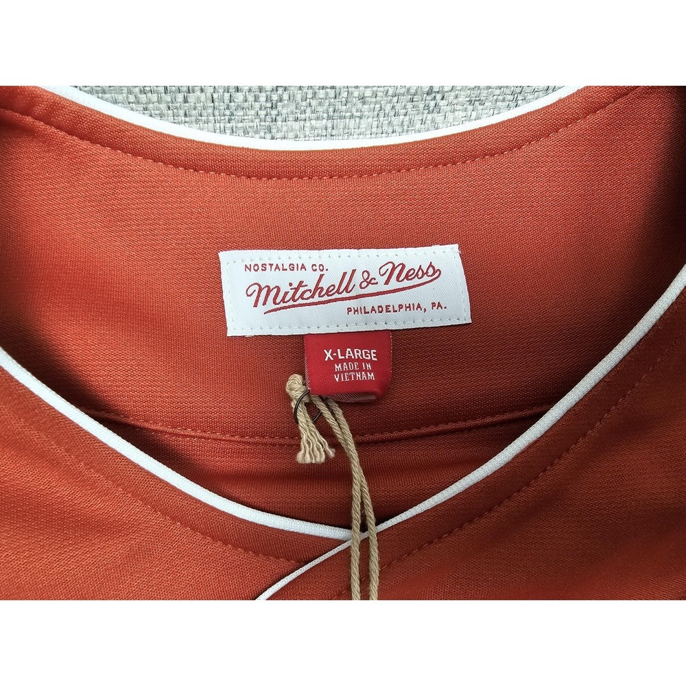 Mitchell & Ness Baseball Jersey Mens XL Red Gameday Button Front Raglan Piped - Picture 3 of 12